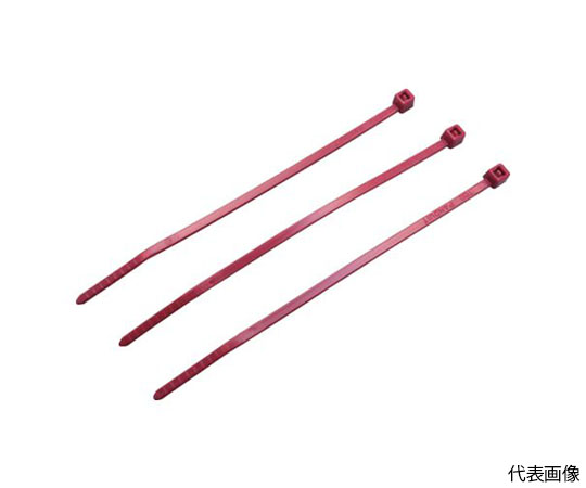 ナイロン結束バンド 4.8×292×1.3 赤 100本入画像