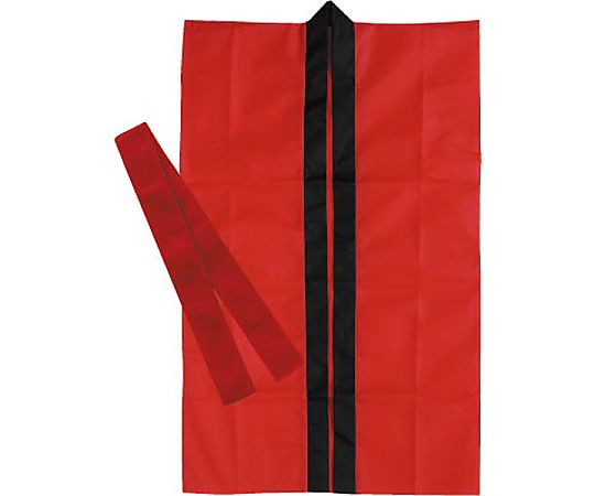 ロングハッピ不織布 赤 S(ハチマキ付)画像