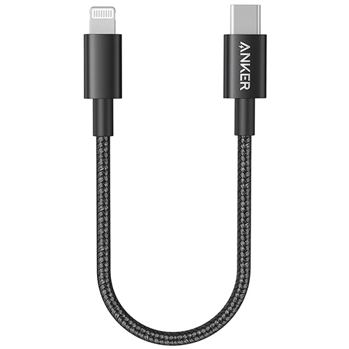 ANKER 高耐久ﾅｲﾛﾝ USB-C&ﾗｲﾄﾆﾝｸﾞｹｰﾌﾞﾙ 0.3m ﾌﾞﾗｯｸ 1本