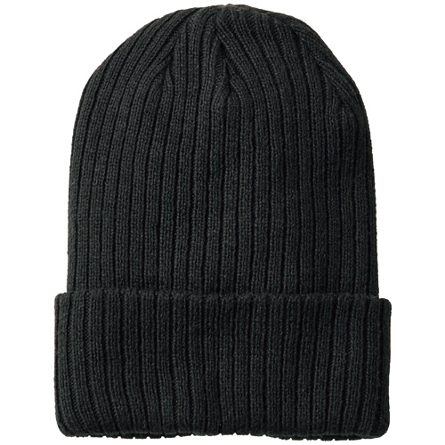 ﾆｯﾄ帽子ﾘﾌﾞ編み ﾌﾞﾗｯｸ 1個