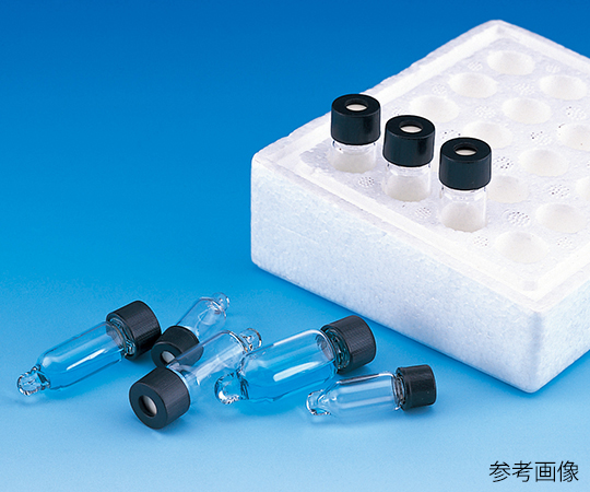 ミニバイアル（穴あきキャップ（黒）+フッ素PTFE/二トリルパッキン　標準セット）　1mL　20本入　MV-07画像