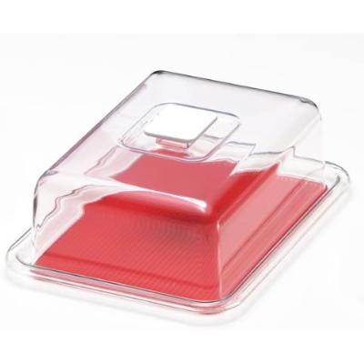 製菓・製パン用品 MT-1153 クリアラブリーハット 角ケーキ 中 レッド画像