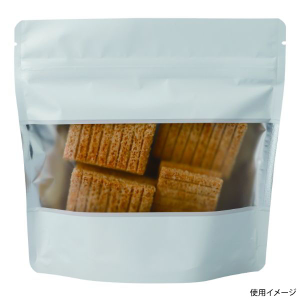 コーヒー豆 袋 COT-879W アルミスタンドチャック袋 M 窓付 マット白 ヤマニパッケージ画像