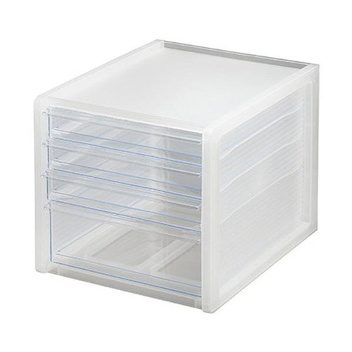 レターケース A4 浅3深1段 半透明 squ＋ ナチュラ ソーフィス画像