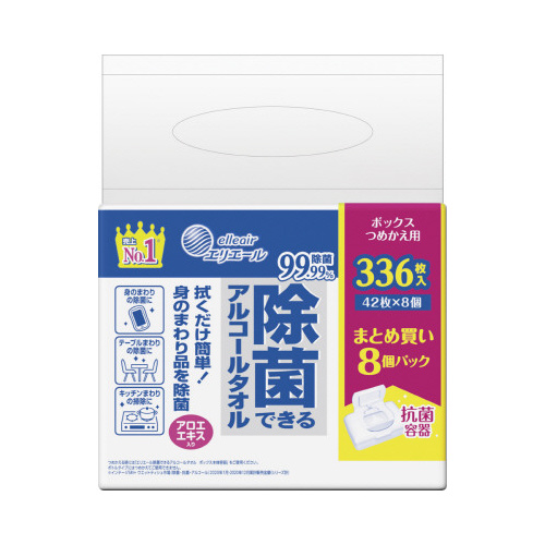 除菌できるアルコールタオル　ボックス　詰替用８Ｐ画像