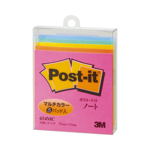 ポストイット　マルチカラー　７５×７５　５色セット画像