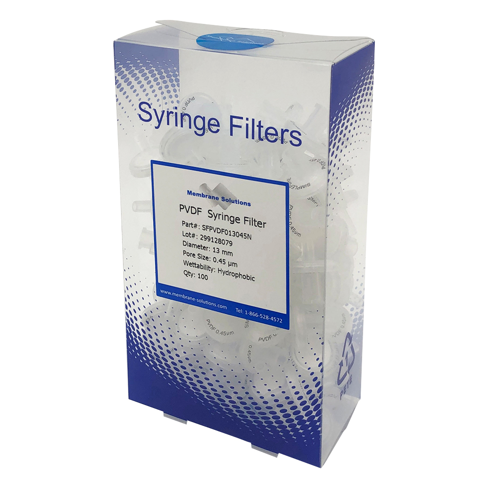シリンジフィルター（疎水性）PVDF φ13mm/φ0.45μm 1箱（100個入）画像