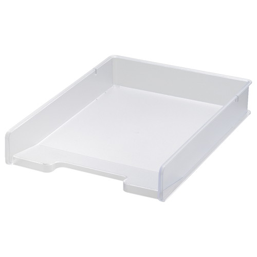 ファイルトレー A4 縦 頑丈 丈夫 プラスチック クリアファイル対応 クリア画像