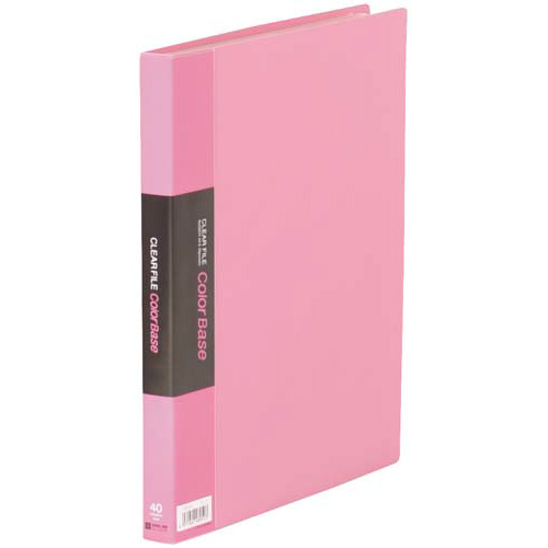 カラーベース固定式　Ａ４縦４０ポケット　桃×３０画像