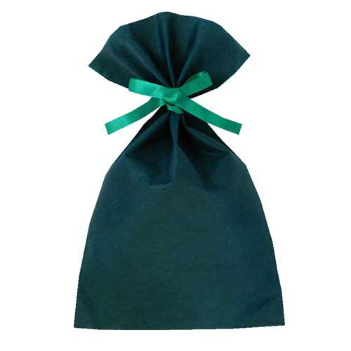 ソフトバッグベーシック2穴リボン巾着 S5 薄 グリーン画像