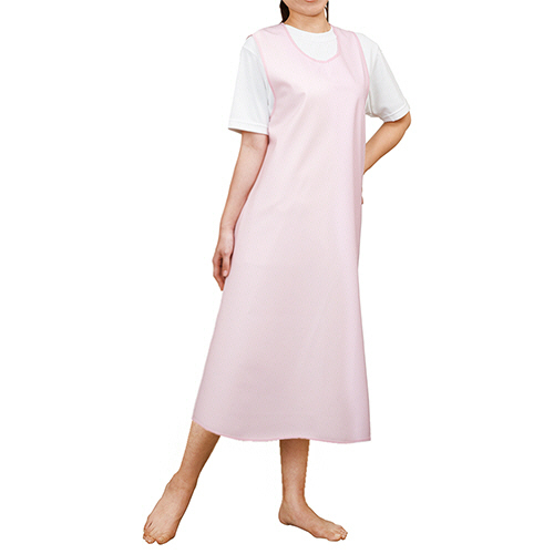 入浴介助ｴﾌﾟﾛﾝ(かぶりﾀｲﾌﾟ) ﾋﾟﾝｸ M 1枚画像