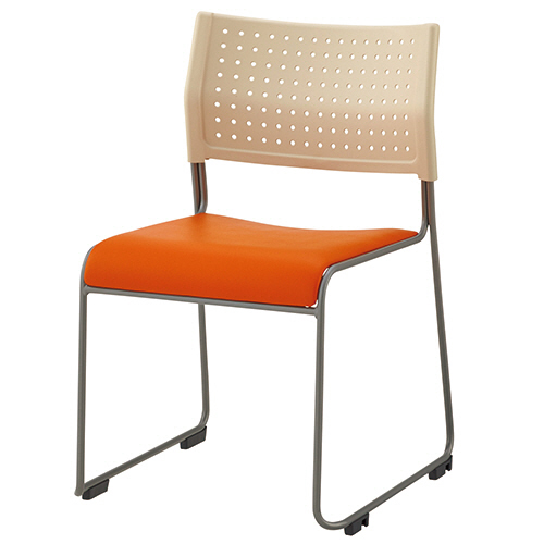 ｽﾀｯｷﾝｸﾞﾁｪｱ ﾊﾟｯﾄﾞ座ﾀｲﾌﾟ ｵﾚﾝｼﾞ 1脚画像