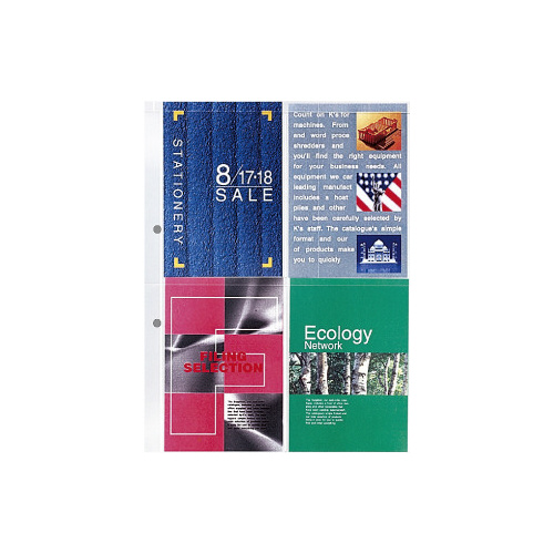 Ａ４リフィル　２穴　４ポケット　１０枚画像