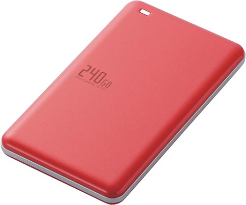 ＵＳＢ３．１（Ｇｅｎ１）外付けＳＳＤ２４０ＧＢ　赤画像