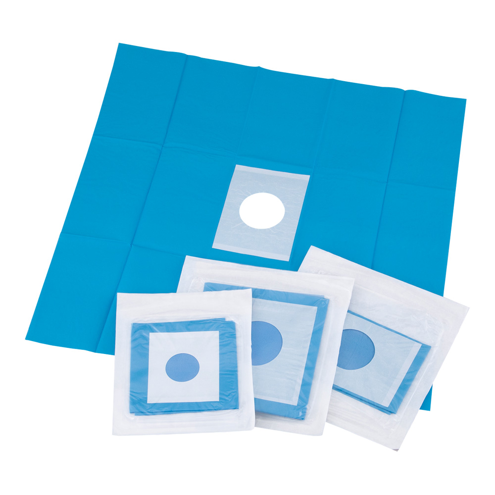 滅菌ドレープ（穴あき・テープ付き）450×450mm 10枚入画像