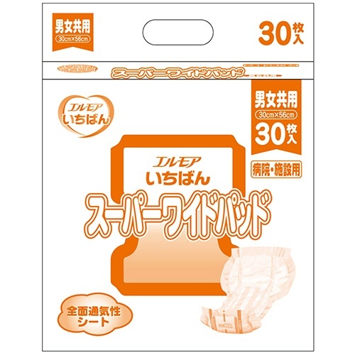 エルモア　いちばん　スーパーワイドパッド　1セット(180枚:30枚×6パック)画像