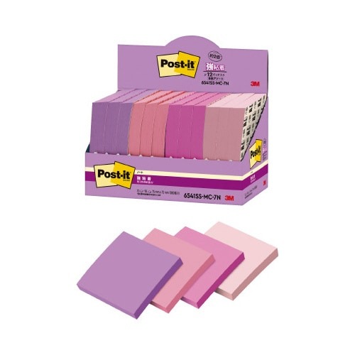 強粘着マルチカラー７　７５×７５　４色　１２冊画像