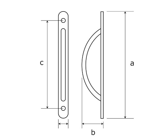 NO.410　取手　90×24×73mm　GB 取手の正面が見える状態で、シンプルなデザインと滑らかな表面が特徴的です。