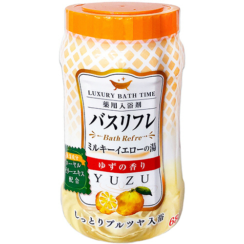 薬用入浴剤ﾊﾞｽﾘﾌﾚ ﾐﾙｷｰｲｴﾛｰの湯 ゆずの香り 本体 680g 1本画像