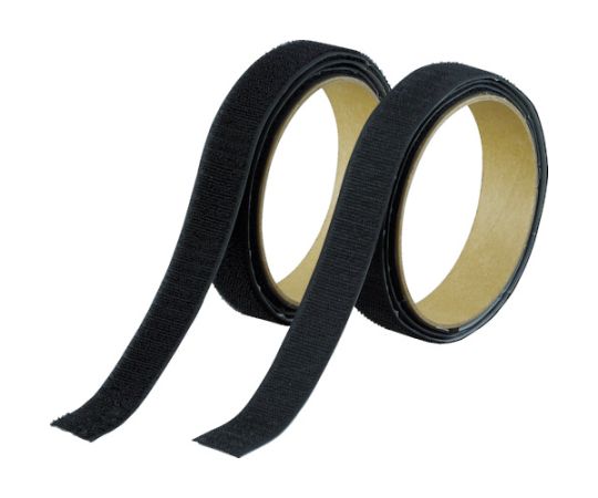 マジックテープ®強粘着幅25mm長さ1m黒（1巻=1セット）画像