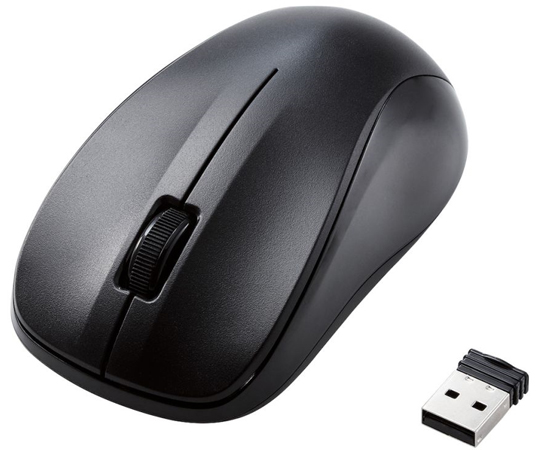 法人向けマウス　無線　IRマウス　Mサイズ　抗菌　ブラック画像