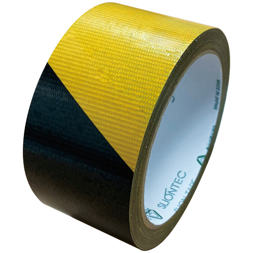 危険表示用養生ﾃｰﾌﾟ 幅50mm×25m 黒/黄 1巻画像