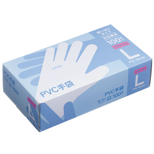 PVC手袋 ﾊﾟｳﾀﾞｰなし L 1箱(100枚)画像