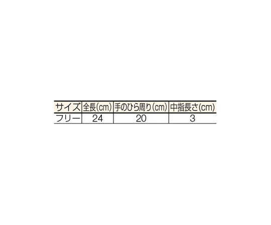 3本指出しすべり止手袋 柔らかな素材で作られた手袋が、指先をはっきりと出した状態で展示されている。
