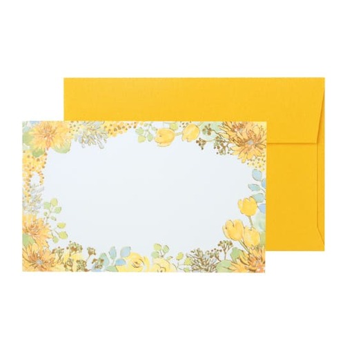 ミニカード グリタリングフラワーイエロー（カード、封筒各5枚入）画像