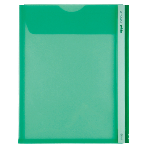 Mﾎﾙﾀﾞｰ A4ﾀﾃ 緑 ﾌﾀ付 とめまるﾀｯｸ1組付 1ｾｯﾄ(5枚)画像