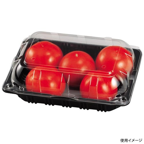 フルーツ容器 VFT300APR.4H BLW エフピコチューパ 側面から見た透明な容器が複数並んでいる様子