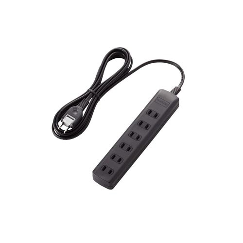 雷ガードタップ　６個口　２．５ｍ　ブラック画像