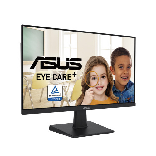 23.8型 液晶モニター 3年保証 スリムなデザインの正面から見たモニター、スタンドが付いている状態。