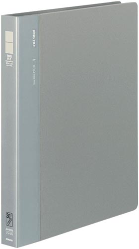３０穴リングファイル　灰　Ａ４縦背幅３３ｍｍ１０冊