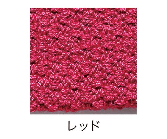 ニットロープ径25×1200ミリレッド 太陽光の下で輝く赤いロープが整然と巻かれている様子