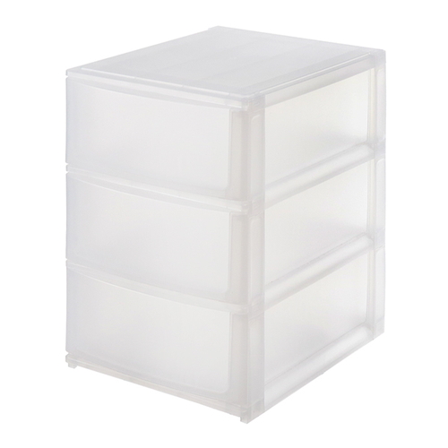 収納ケース ナチュラポスデコA4 深型3段 クリア画像