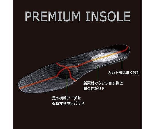 JIS規格　安全靴　プレミアム ハイ・ベルデ　LPM210　ネイビー　24.0 安全靴の側面がはっきりと見える状態、ネイビーカラーで滑らかな表面。