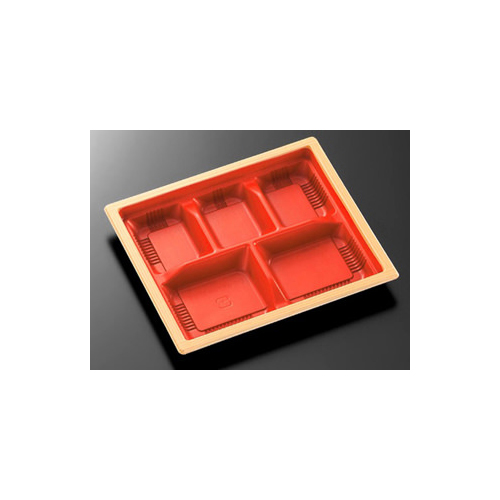 中央化学 弁当容器 CT WF-22I-27 赤木目BK 本体L画像