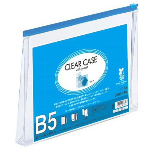 ｸﾘﾔｰｹｰｽ(ﾏﾁ付) B5ﾖｺ 藍 1枚画像