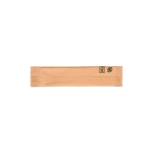 使い捨てスプーン 木製 デザートスプーン 未晒紙完封 50本入 [ケース販売] パッケージ全体がはっきりと映る正面からの状態で、50本のスプーンが収められている。