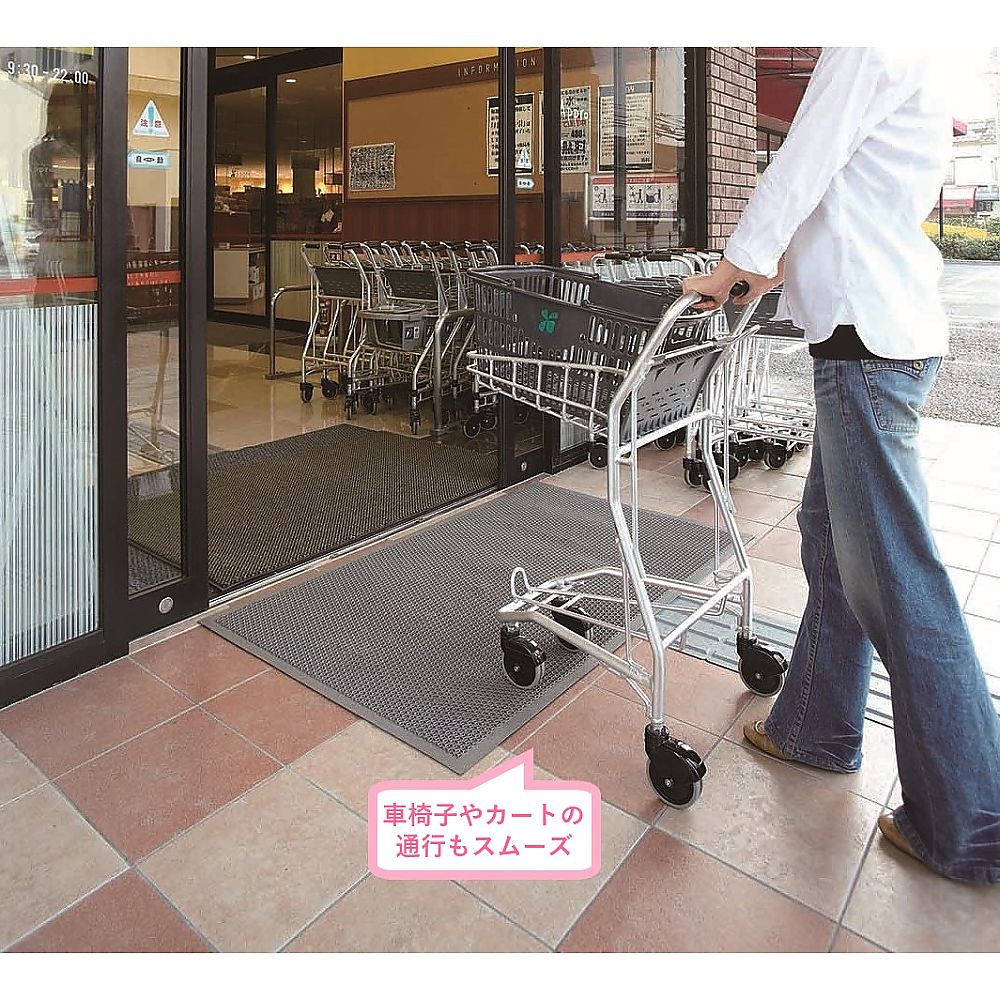ブイステップマット7 本駒(グレー) 製品の表面が見える角度で撮影され、滑り止め加工が確認できる状態