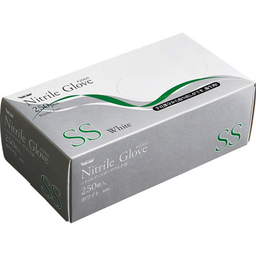 ﾆﾄﾘﾙ 使いきり手袋 粉なし SS ﾎﾜｲﾄ 1箱(250枚)画像