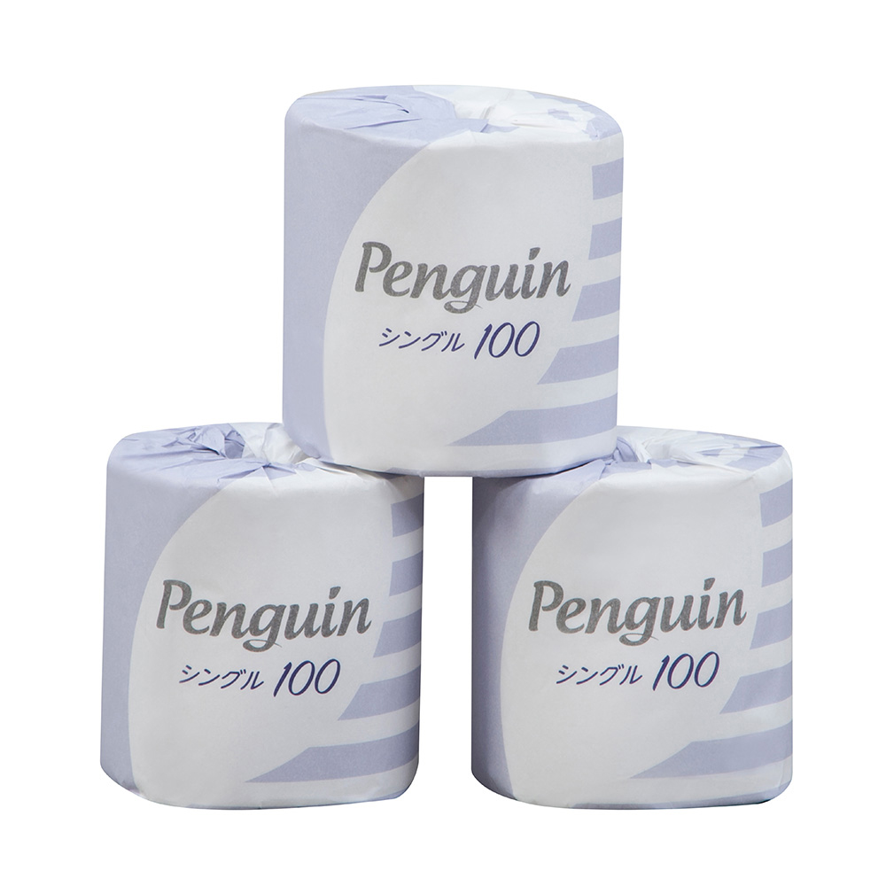 トイレットペーパー シングル100（Penguin・ペンギン）1箱（1巻×80包入）画像