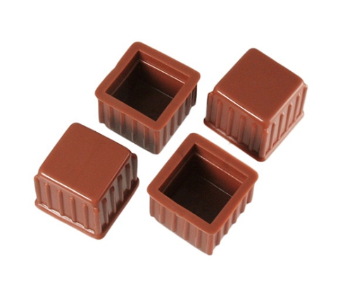 脚キャップ 27mm角×23mm 茶 1パック（4個入）
