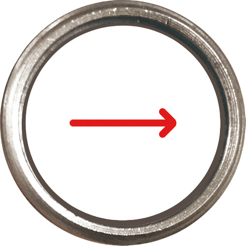 埋設管表示ﾋﾟﾝ 赤矢印 1本画像