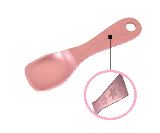 アルミ　アイスクリームスプーン　サクラピンク　型押画像
