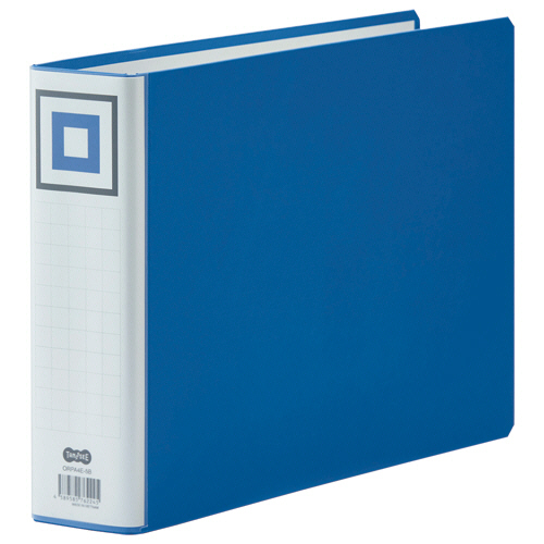 両開きﾊﾟｲﾌﾟ式ﾌｧｲﾙV A4ﾖｺ 500枚収容 50mmとじ 背幅65mm 青 1冊画像