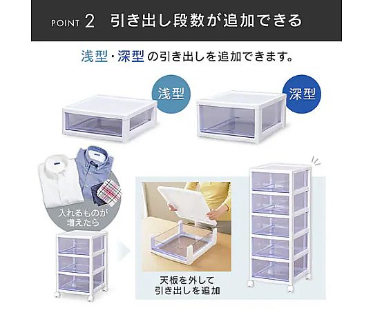 320x390x 180mm 引出し式収納ケース 正面から確認できる引出し式収納ケースの整然としたデザイン