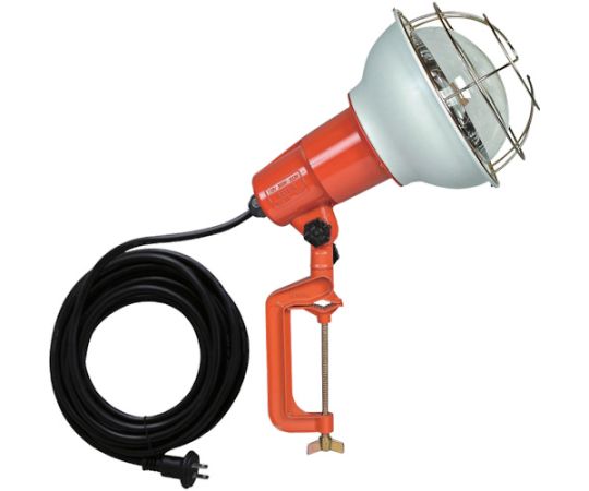 防雨型作業灯　リフレクターランプ500W　100V電線5m　バイス付画像