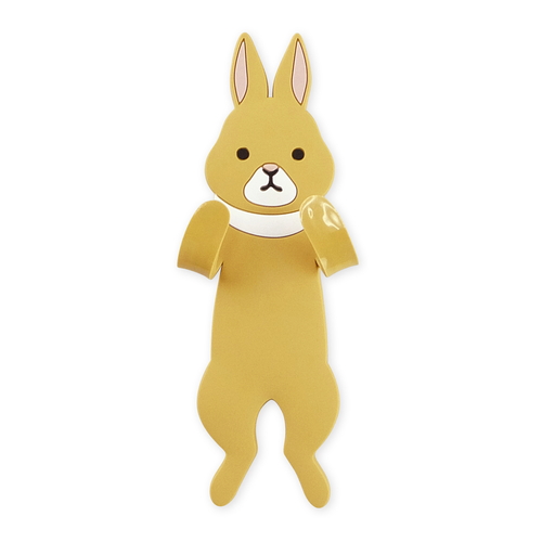 フック 吸着 スティッキーフレンズ アニマル かわいい はがせる 吸着式フック ウサギ 優しい表情をしたウサギのフックが前面を向いている状態